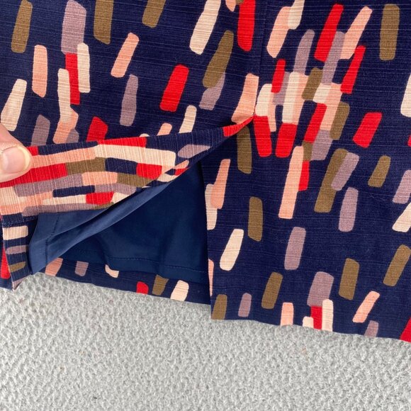 Boden Skirt Womens 6 Navy Multi Pattern Stretch Knee Length Pencil Straight Work - Picture 5 of 10